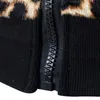 2019 Vår Höst Mäns Casual Jacka Hooded Jacka Män Leopard Tryckta Slim Fit Mens Jackor och Coats Zipper Leopard Coats