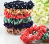 50pcs / lot rabo de cavalo titular Polka Dot Chiffon Tecido Cabelo Corda Cabelo Scrunchy Headband Acessórios Básico Faixa de Cabelo laço Anel