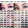 New color 3D luxury mink lashes wholesale natural long individual thick fluffy colorful false eyelashes Makeup Extension Tools