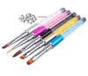 DHL Professional Nail Art Drawing Pen Brush Multi-Function Crystal Acrylic Nail Art Painting Brush High quality mane or fibe gel nails Brush
