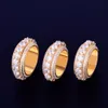 New 5 Row Men Rotatable Ring Copper Gold Silver Color Cubic Zircon Fashion Hip Hop Jewelry18226142587