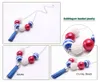 넷째 7월 키즈 비즈 목걸이 여자 아이 체인 목걸이 쥬얼리 미국 국기 스타일 땅딸막 한 구슬 목걸이를 들어 유아