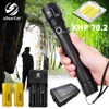 Kraftfull XHP70.2 LED ficklampa Tactical LED Torch Vattentät Utomhus Bärbar Belysning Upp till 4300 Lumens Utgång Camping Light