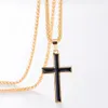 Men's Classic Stainless Steel Mens Chains 18K Real Gold Plated Vintage Latin Christian Cross Pendants Necklaces WL941