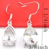 10 Pair mix Colour Vintage Style Water Drop Natural Topaz Gems 925 Silver For Women Zircon Dangle Earrings Jewelry Free shippings