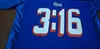 Custom Men Stone Cold Steve Austin # 3:16 Команда Выпущена сине-белая футболка для колледжа, размер s-4XL или индивидуальная футболка с любым именем или номером
