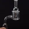 Set XXL Quartz Thermal Banger Bubble con tappo carb al quarzo 10/14 / 18mm Double Tube Quartz Nails Banger per tubi di fumo bong in vetro