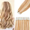 20pcs 14-24 inch Tape in Hair Extensions Human Hair Invisible Seamless Skin Weft Tape Remy Human Hair Piece Natural Straight for Women