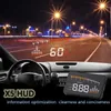x5 자동차 HUD 헤드 위로 디스플레이 차량 OBD2 자동차 속도계 앞 유리 프로젝터 구동 속도 알람 전압 MPH KM / H 디스플레이