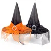 Cappello da strega alla moda, oggetti di scena decorativi di Halloween, cappello per bambini adulti, copricapo da strega, cappello da strega magica in poliestere all'ingrosso