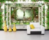 Wall papers home decor ontwerpers fantasie bloem wijnstok idyllische Romeinse kolom TV sofa achtergrond muurschildering