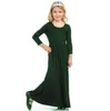 Flickor solid maxi klänningar barn designer kläder baby long bohemian klänning strand casual klänning prinsessan fest långärmad kvällsklänningar c5862