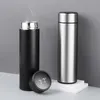 Temperatur Display Thermos Mug 304 Rostfritt stål Keep Water Portable Vacuum Flask Home Office Kvinnor Män val 450 ml Y200107