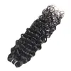 Kinky Curly Deep Wave Extensions de cheveux vierges Vague lâche 3 / 4pcs avec fermeture à lacet Vague d'eau droite Bundles de cheveux humains vierges avec fermeture