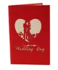 Valentine Day Wedding Cards Inbjudningar Delikatess Gift Handgjorda kreativa 3D -kort Up Gift Anpassningsbara 10x15cm DHL