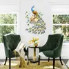 Villas Peacock Wall Clock Home Decor Living Room/Bedroom Mute Wall Watch Modern Design Digital Clock Metal Clocks