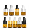 Wholesale 1ml 2ml 3ml âmbar vidro gotas de vidro frasco de óleo essencial exibição de óleo frasco pequeno perfume sérico marrom amostra de ensaio de amostra