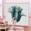 3d Curtain Bedroom Simple Hand-painted Delicate Roses Custom Romantic Flowers Interior Decoration Practical Blackout Curtains