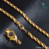 10st 2030 tum i längd för 4 mm bredd Klassisk halsband Men smycken halsband Tunt rep Guld och silverkedja Fashion8280064