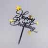 Shiny Happy Birthday Cake Topper Lovely Star Cupcake Toppers Cake Picks Decorazione torta Compleanno per bambini ZC2510