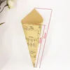 100 x Notas musicais criativas marrom favores de casamento diy kraft paper Cones Candy Boxes Cream Cones Party Gift Box Box1449808