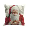 메리 크리스마스 축제 베개 케이스 산타 클로스 인쇄 염색 소파 침대 홈 장식 베개 커버 침실 쿠션 커버
