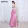 Bepeithy V-Neck 비즈 Bodice 오픈 긴 이브닝 드레스 파티 우아한 Vestido de Festa 빠른 배송 댄스 파티 드레스