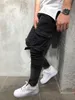 Skinny Biker Jeans Hommes Multi-poches Bandage Slim Cargo Joggers pantalon pour Hommes Moto Hip hop Streetwear Swag Denim Pants246m