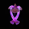 LED Plush Rabbit Ears Cap Cartoon Cat Airbag Hats broderi kanin öron Moving Light Hat For Children Barn Adult Xmas Party Cap LJJ6034851