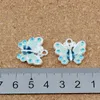 Blue Emaille Butterfly Charme Anhänger 50pcs Lot Legierung Mode Schmuck DIY FIT BRAKELETS HALTKETTE OHREN 22X20 5 mm A-505201P