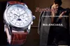 Форминг лунный календарь Дисплей коричневый кожа Шанхай Автоматические движения Мужские часы Top Brand Luxury Mechanical Watches261Q