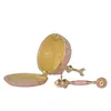 Rosafarbenes antikes Telefon, mit Juwelen besetzte Sammler-Schmuckschatulle mit Kristallen, emaillierte Weihnachtsgeschenke319e