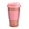 Le gel de silice tasse de café de paille de blé fibre tasse avec couvercle en plastique voiture Gobelets Portable Tasses à café en silicone voiture Bouteille d'eau GGA2688