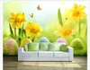 Personnalisé 3d peintures murales de soie papier peint frais soleil fleurs HD salon TV fond papier peint pour murs décoration 3d