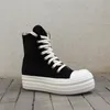 Black Women Ankle Boots Thick Sole Shoes Breathable Platform Fashion Sneakers Autumn High Top Womens Shoes Canvas 20#25/20D50