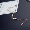 2020 Sommar New Cute Korean Double Pearl Bracelet Mode Kvinnors Wild Beach Smycken Armband Anklet Dubbla syfte