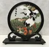 Unieke Chinese giftartikelen voor huisdecoratie Woonkamer tafel accessoires ornamenten handwerk dubbele zijden borduurwerk patroon ebbenhout frame