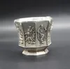 Kinas folk gamla Tibet silver carving åtta odödliga kopp