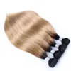 Fasci di tessuto per capelli biondo miele 8A Ombre Colore 1B / 27 Capelli lisci vergini brasiliani 3/4 fasci Estensioni dei capelli umani Remy da 10-24 pollici