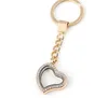 30 * 8mm DIY Nyckelring Tillbehör Rhinestone Crooked Heart Glass Floating Locket Keychain Key Ring Fit Pictures Floating Charms