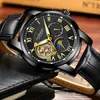 relogio masculino GUANQIN marque de luxe Tourbillon montres automatiques hommes Sport militaire bracelet en cuir étanche montre mécanique 190s