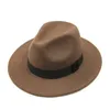 Kvinnor Hattar Vintage Höst Vinterull Kvinnors Män Fedora Mössor Floppy Trilby Feltad Hatt Ladies Cowboy Cap Gratis frakt