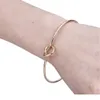 Złoto, Sliver, Rose Gold Color Biżuteria Prosta Bransoletka Wiatr Spersonalizowany Knot Prezenty Bransoletka Krawata Otwarcie Bransoletka Unisex Biżuteria Prezenty