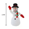 Festival Decoração Christmas Inflável Boneco de Neve Fato de Boneco de Boneco Santa Claus Gigante Outdoor 2.4m LED iluminado Boneco de neve Costume1