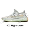 Caliente Kanye West Clay V2 estática reflectante GID Resplandor en la oscuridad Zapatillas para correr para hombre Hiperespacio Forma verdadera Zebra Mujer Diseñador de deportes Zapatillas de deporte