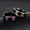 Feestelijke partij levert trendy zwart titanium staal eenvoudige stijl kleurrijke plating mannen vinger ring Valentijnsdag cadeau