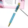 Bollpoint pennor Creative Pen Metal Ball Office Supplies Rose Golden Gold Dynamic Liquid Flower Pen1