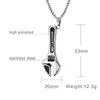 Mens Necklaces Stainless Steel Mechanic Wrench Tool Pendant Choker for Men Hip hop Biker Silver-color collier kolye Jewelry 24 "