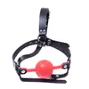 Harnais de tête en cuir verrouillable en silicone solide Bondage 48mm Big Ball Mouth Gag avec serrure # R45