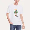 Sprzedaż hurtowa niedźwiedź t shirt koszulki z krótkim rękawem martini niedźwiedź hokejowy wzór zielona kurtka z nadrukiem